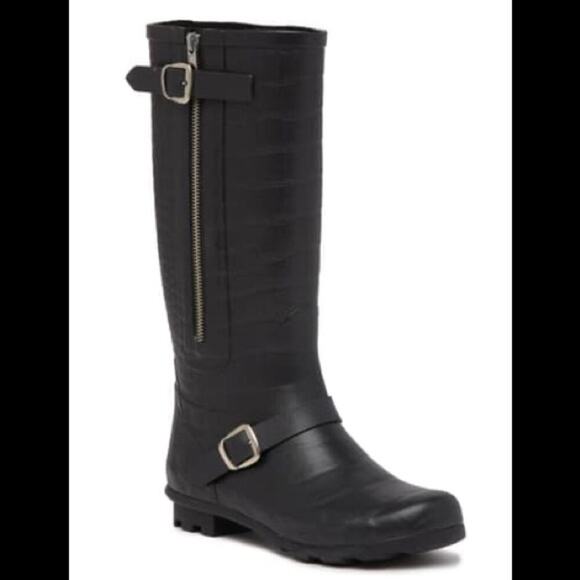 Report Black Halvor Snake Print Rain Boots - Picture 5 of 7